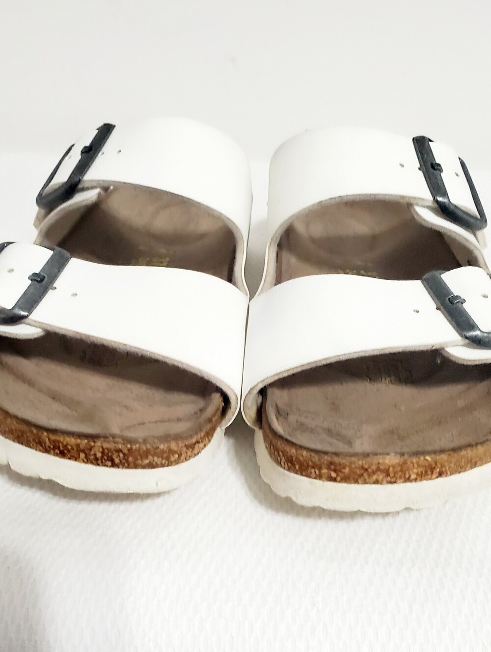 Birkenstock Arizona White Leather Double Dtrap Sandal Womens EU 37 - Picture 6 of 10
